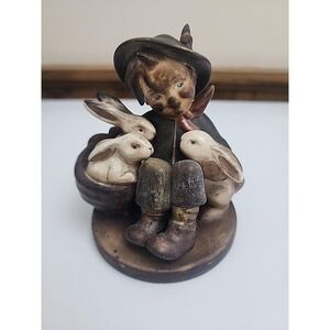 Vintage Napco‎ Hummel Shic "Pals" Boy w/ Bunnies | Original Tag